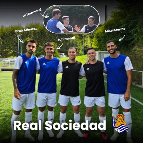 Futbolistas profesionales de la Real Sociedad con L4F PRO